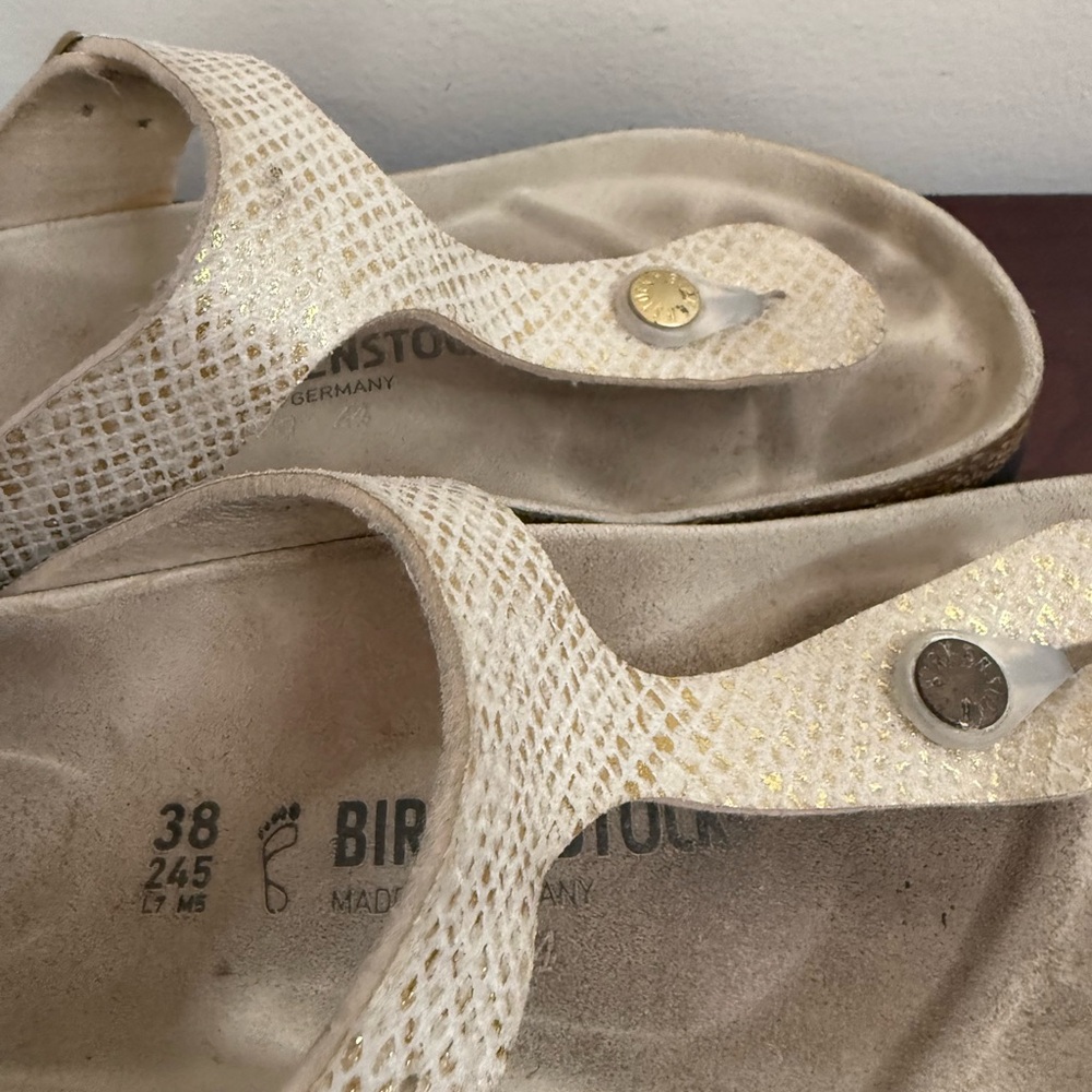 Birkenstock “Gizeh” Shiny Python Sandal In The Co… - image 6